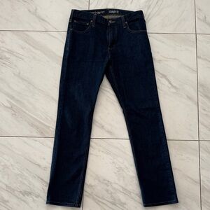 Men's Carhartt Slim Straight Stretch Dark Blue Jeans 31x32